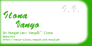 ilona vanyo business card